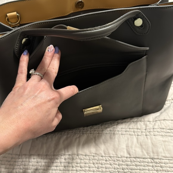 Zara Basic collection dark gray structured work bag or purse - Picture 2 of 7